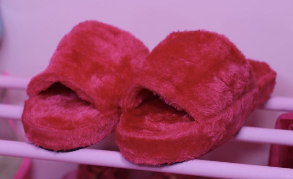 Pink Plush Slippers